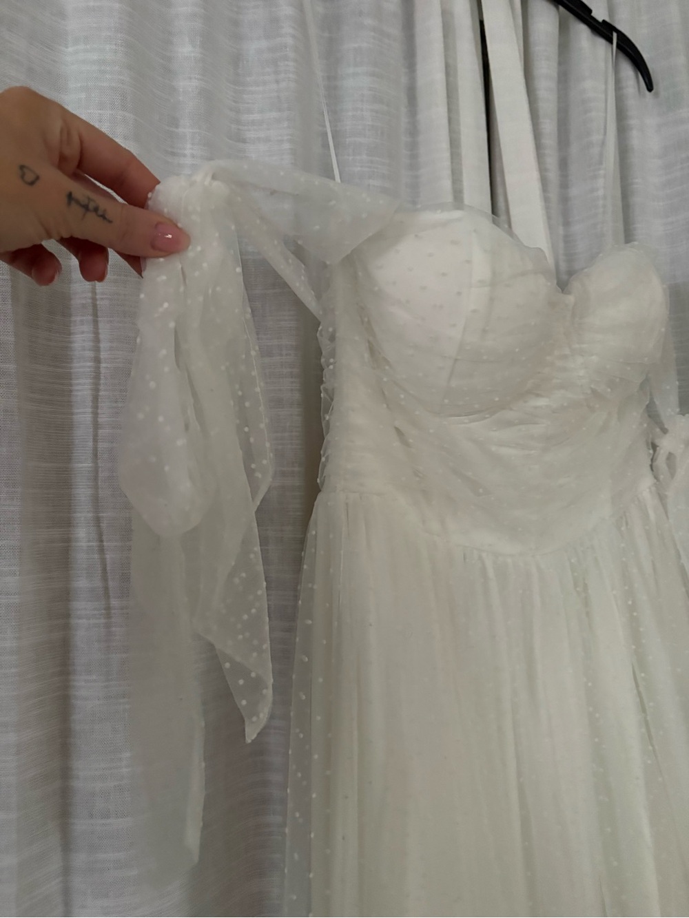 Petal & Pup White Midi Tulle Dress with Tie Straps - Picture 7 of 8